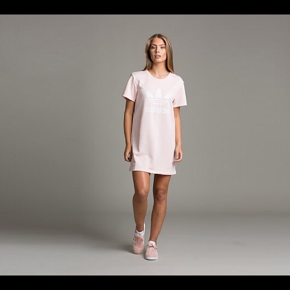 adidas t shirt dress pink